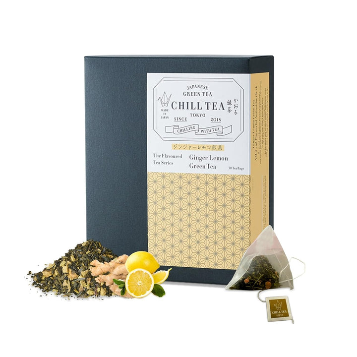 Ceai verde cu ghimbir și lămâie de  - 100% ceai verde japonez - aromă de citrice (30 g)