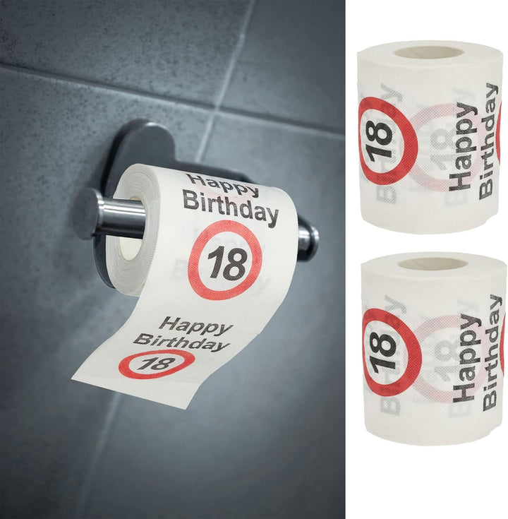 Set de 4 hârtii igienice "La mulți ani 40" │40th birthday 24 metri 2-țesături 180Gr/Qm │ Hârtie igienică motiv hârtie igienică (4 X hârtie igienică 40)