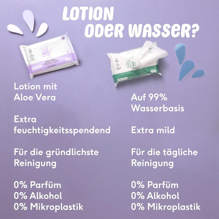 Naïf - Șervețele umede fără plastic - 1296 bucăți (24 bucăți X 54 șervețele umede) - Îngrijire pentru fundul, corpul și fața bebelușului - 99% apă - 0% parfum și alcool