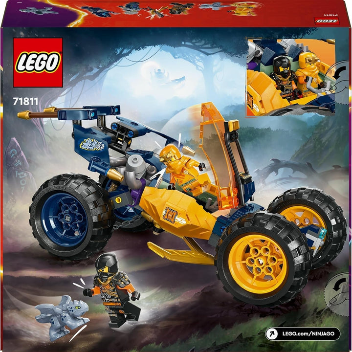 LEGO NINJAGO Arin's Ninja Off-Road Buggy, jucărie ninja cu mașină, dragon și 4 mini figurine, set de aventură cu model Buggy pentru copii, cadou de ziua de naștere pentru băieți și fete de la 7 ani 71811 Seturi de constructie Besuche den LEGO-Store