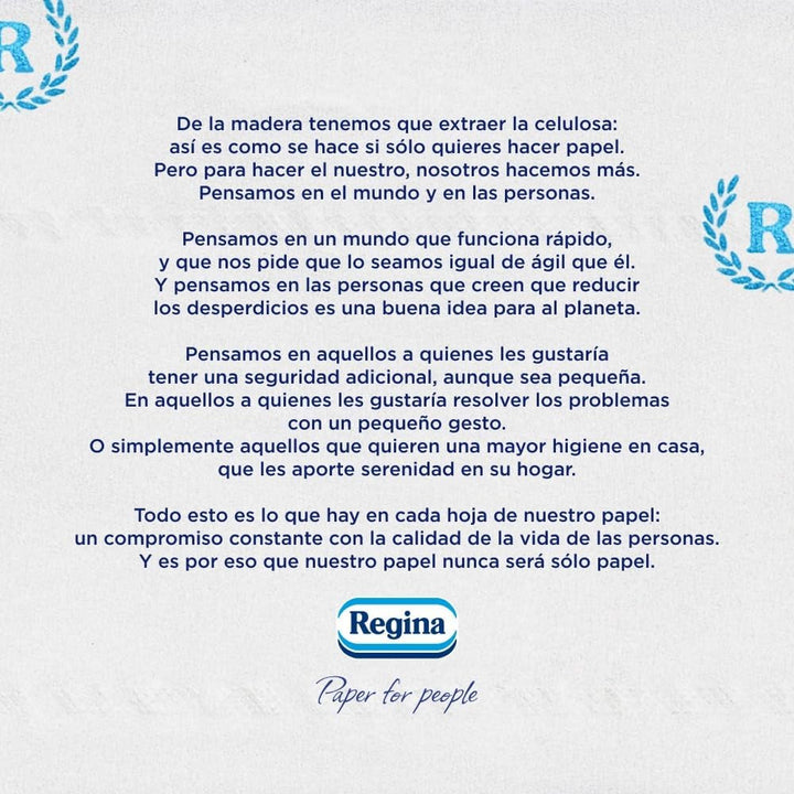 Regina Maxi-Roll - 4 role de hârtie igienică, 500 de foi cu 2 straturi per rolă, de mai mult de trei ori o rolă standard, 60% ambalaj din plastic reciclat, 100% hârtie certificată Fsc