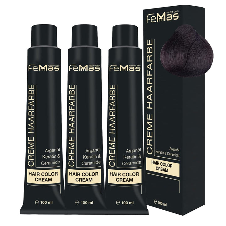 FemMas Hair Colour Pure & Mix Red I Cremă profesională cu ulei de argan, keratină și ceramide I Ca o vopsea de păr permanentă sau nuanță pentru rezultate radiante, de lungă durată I 100 ml