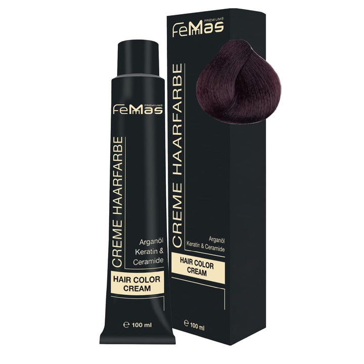 FemMas Hair Colour Pure & Mix Red I Cremă profesională cu ulei de argan, keratină și ceramide I Ca o vopsea de păr permanentă sau nuanță pentru rezultate radiante, de lungă durată I 100 ml
