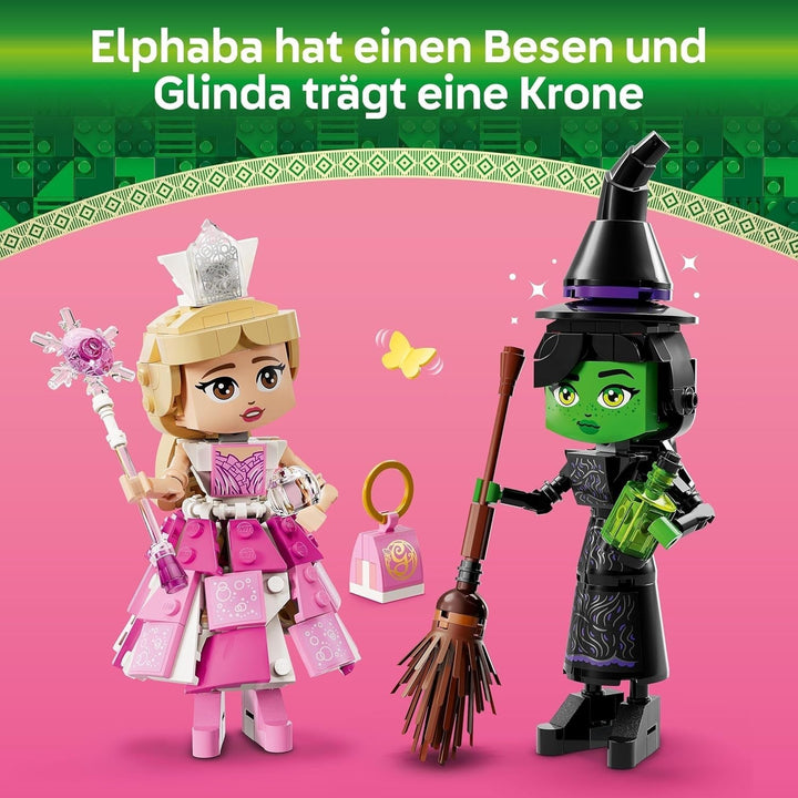 Păpuși LEGO Wicked Elphaba și Glinda - jucărie cu figurine de colecție ale vrăjitoarelor din Oz - cadou creativ pentru fete peste 10 ani și fani ai filmului - 75682 Seturi de constructie Besuche den LEGO-Store