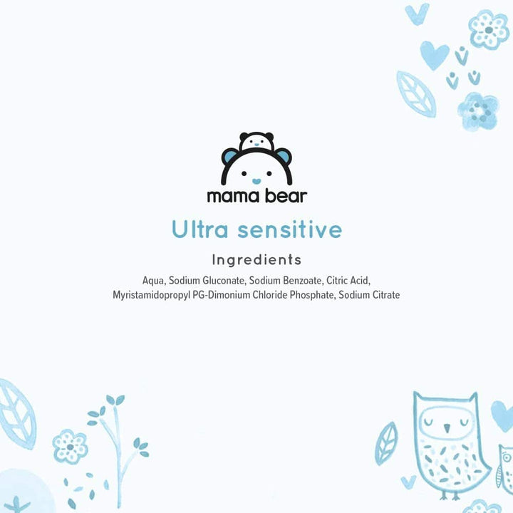 Șervețele ultrasensibile pentru bebeluși Mama Bear, fără parfum, 1008 număr (18 pachete de 60) Naty Shop