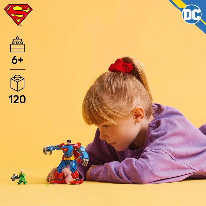 LEGO DC Superman Mech Vs. Lex Luthor - Jucărie de supererou cu 2 minifigurine - Figurină de acțiune construibilă cu brațe, picioare și degete mobile - Cadou pentru băieți și fete cu vârsta peste 6 ani 76302 Seturi de constructie Besuche den LEGO-Store