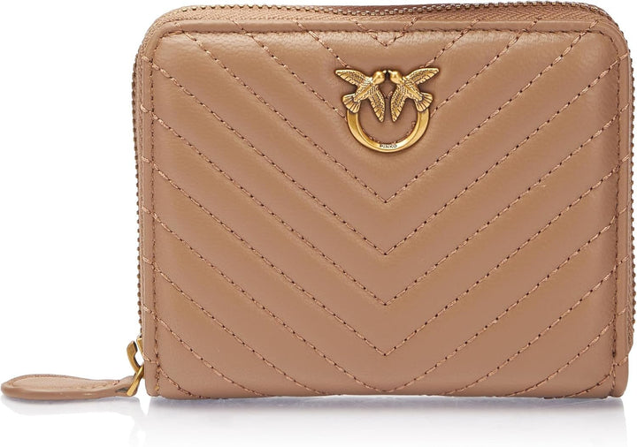 Pinko Kvinnors Taylor Zip Around Sheep Nappa Chevron Travel Accessories Plånbok