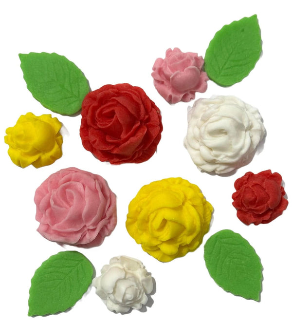 Set decoratiuni comestibile din zahar, trandafiri Decoratiuni din Pasta de Zahar Nati Shop